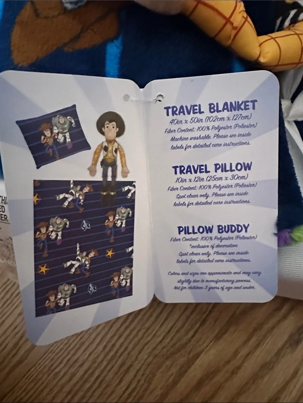 Disney Pixar Toy Story Kids Travel Blanket and Pillow Set, 3 Piece 40x50 *NEW